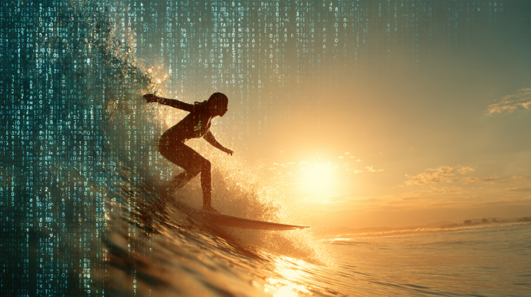 u6327374328_a_woman_in_her_40s_surfing_a_glowing_wave_made_of_02c8c011-e921-43cf-a2d9-a0635aa9afcb_2